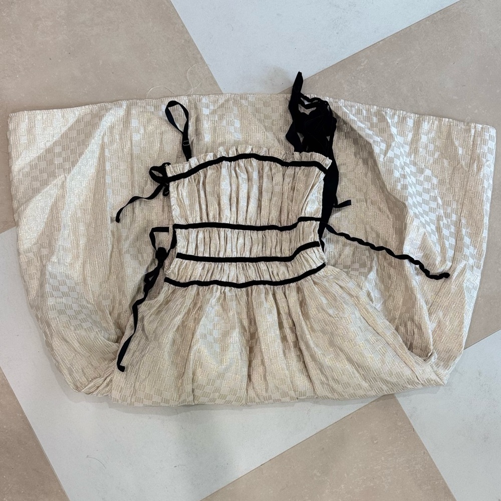 NWOT Sofie the Label Cream Midi Dress with Black Accents